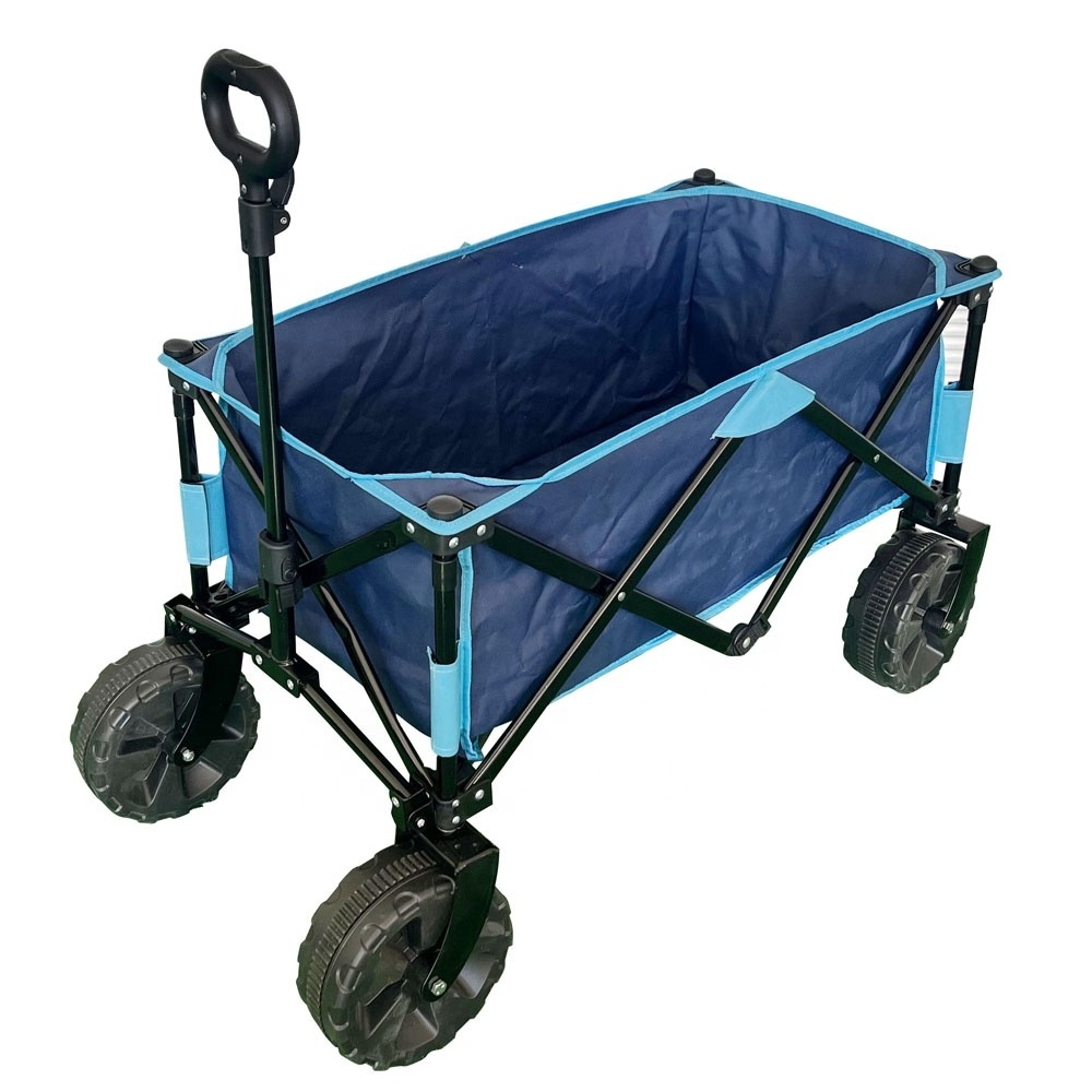 Collapsible Folding Wagon Heavy Duty Foldable Beach Wagon Cart with Big Wheels Camping Garden Sports Utility Wagon