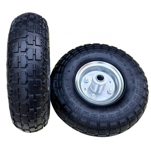 Heavy Duty 10 inch Mower Tires on Wheel 4.10/3.50-4 Pneumatic Air Filled Hand Truck Tires