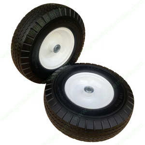 12 inch 4.10/3.50-6 Flat Free PU Foam Tire and Wheel All Purpose Utility Tire on Wheel for Hand Truck Sprayers Garden carts