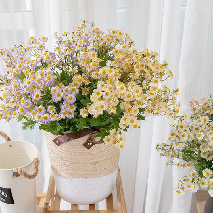 Factory White Chamomile Daisy Party Table Decoration Silk Cloth Artificial Flower Chamomile Daisy With Stem