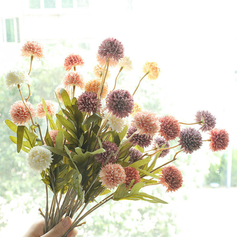 High Quality Indoor Decorative Silk Artificial Bridal Dandelion Flower For Wedding Home Outdoor Decoration