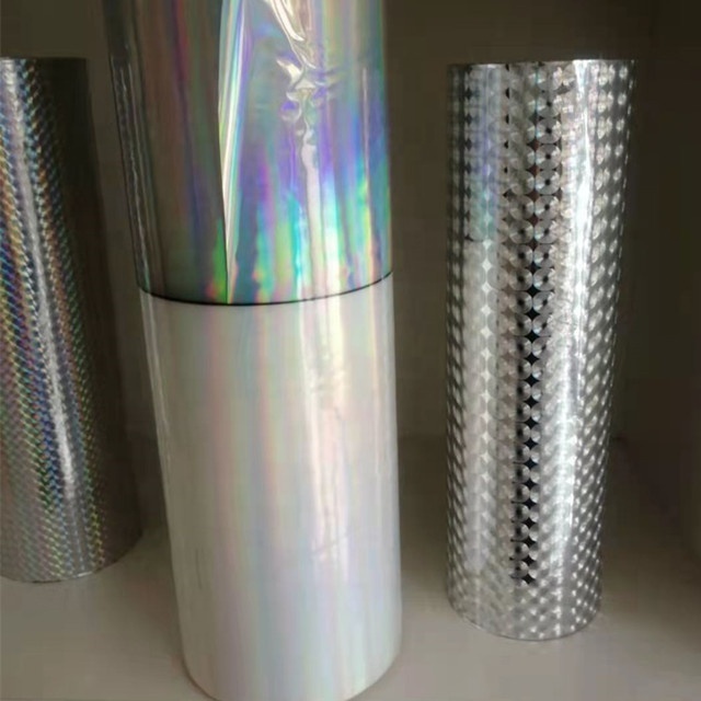 12 15 micron colorful metallised BOPP PET PVC rainbow laser film for packing