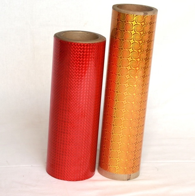 12 15 micron colorful metallised BOPP PET PVC rainbow laser film for packing