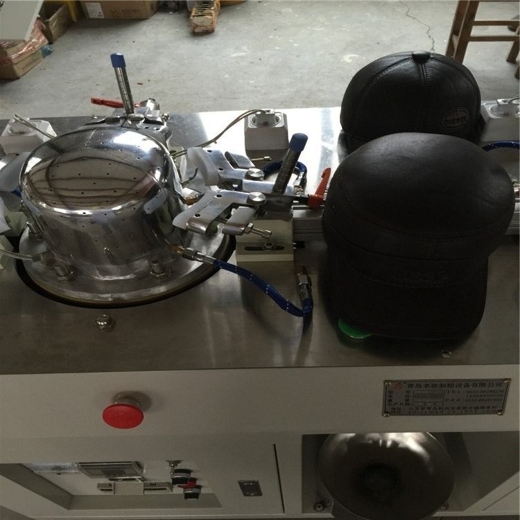 Automatic cap ironing machine hat blocking machine with three-open-mould