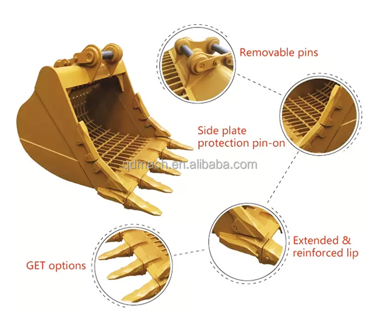 High quality manufacturer e320 pc200 220 heavy duty excavator rock bucket digger bucket for excavator