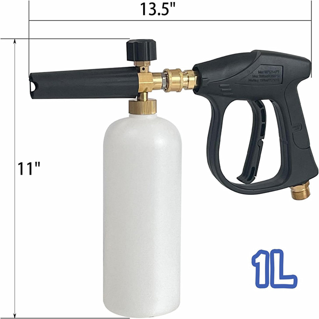 Foam Cannon Gun, Foam Cannon with 1/4 Inch Quick Connector and 5pcs Pressure Washer Nozzle Tip, Jet Wash Gun 4000 PSI