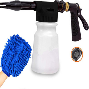 Car Wash Foam Sprayer Gun with Microfiber Wash Mit, Adjustable Soap Ratio Dial, Foam Cannon Attaches to Any Garden Hose