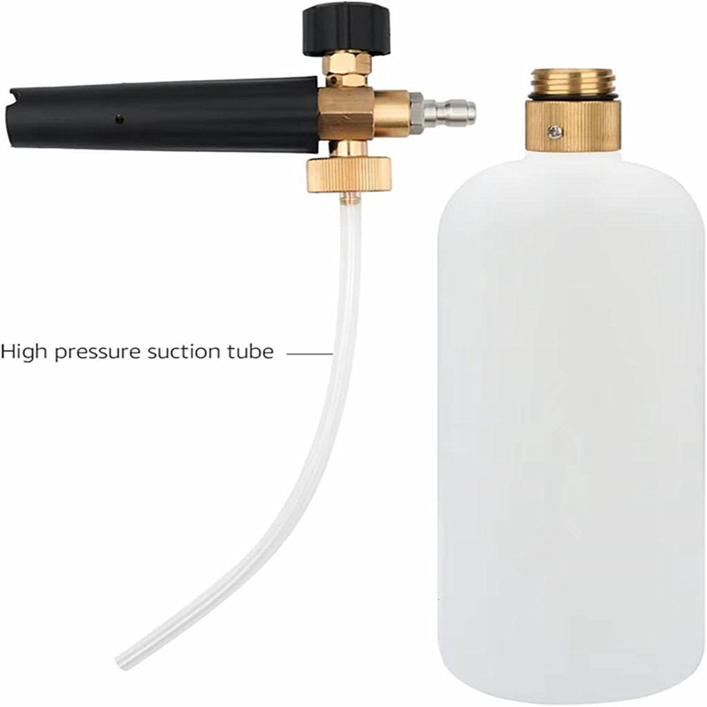 Snow Foam Lance and Foam for Pressure Washer with 1/4'' Quick Connector and 1L Bottle, 3000psi