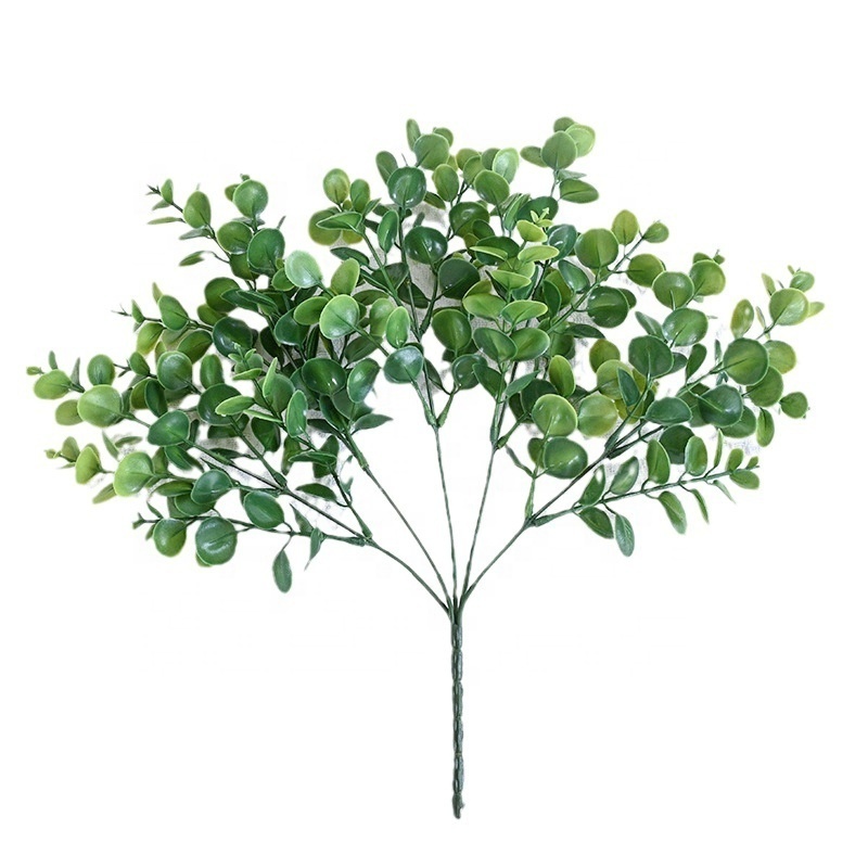 Indoor New Big Leaves 5 Branches Artificial Eucalyptus Leaf Tree