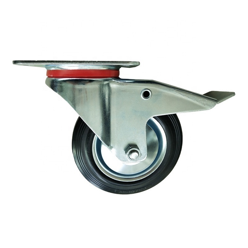 4 inch-10 inch solid rubber caster wheel scaffolding adjustable caster wheel for  trailer platform