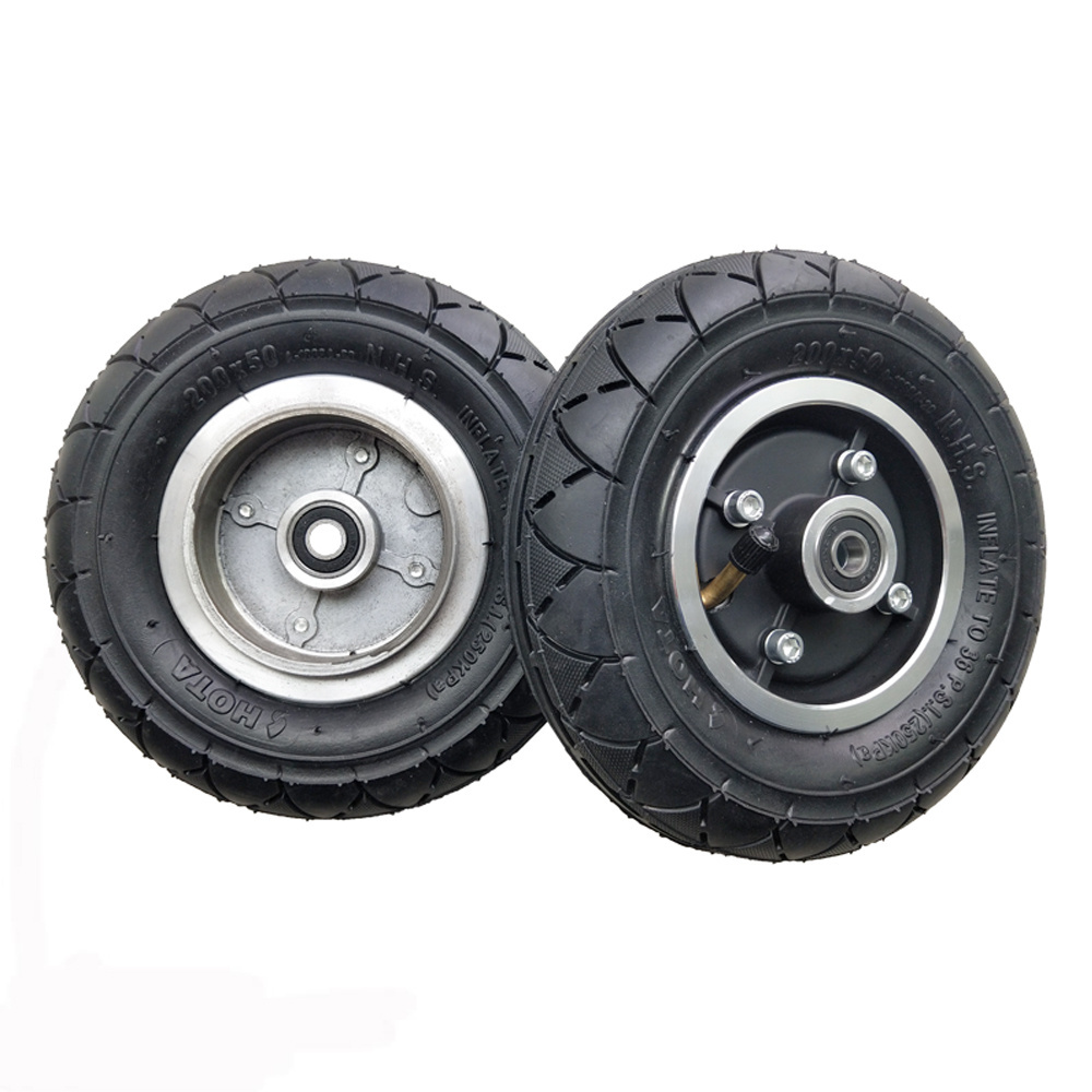 200x50mm pneumatic rubber wheels with drum brake shoe for motorcycle ATV scooter