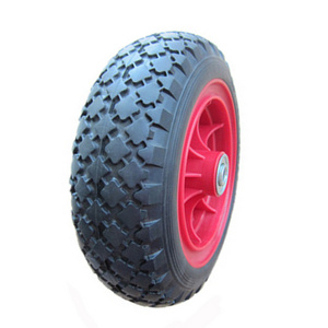 10 inch pu foam filled tire flat free soft rubber wheel new design for hand trolley