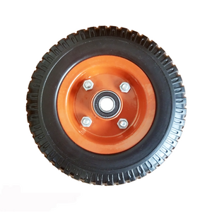 Manufacturer sale polyurethane solid rubber wheels 8 inch pu foam filled tires for wheelbarrow 2.50-4