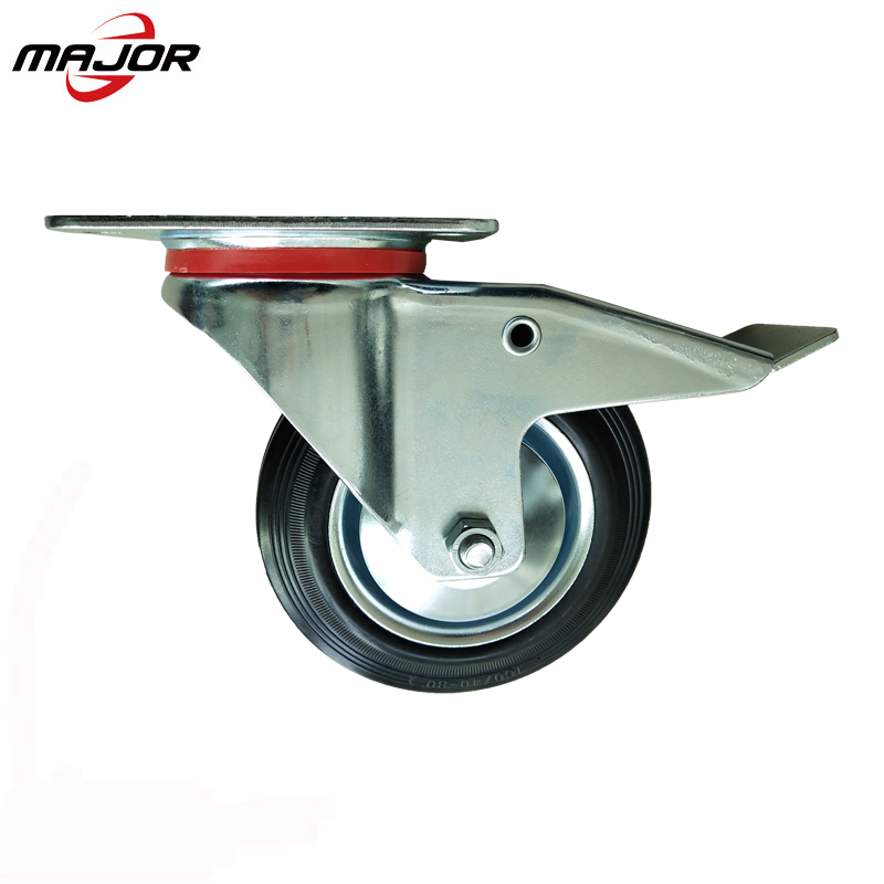 High quality multi-sizes solid rubber anti-puncture tire heavy duty swivel caster wheel