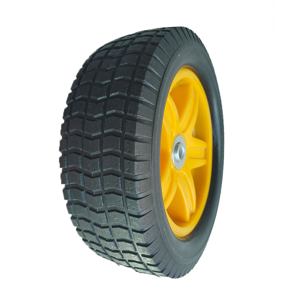 10 inch rubber solid wheel, wheelbarrow wheel, light cart tires with steel rim 300-4