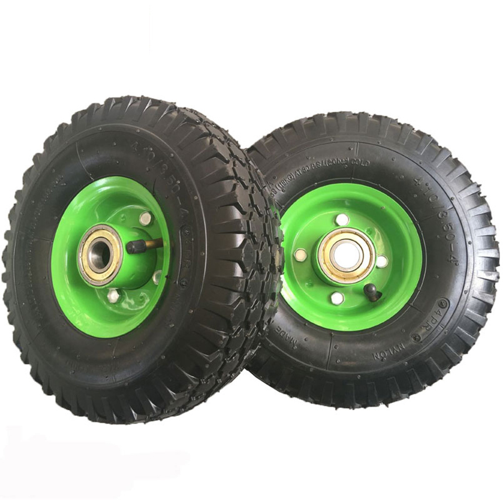 Heavy duty 10 inch pneumatic rubber  wheels  for  garden cart 4.10/3.50-4