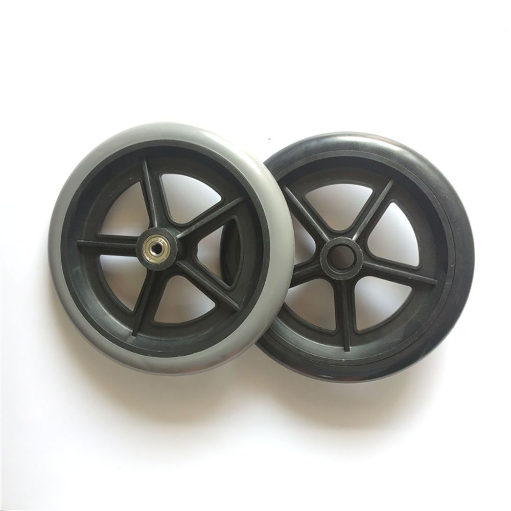 8 inch light duty flat free pvc pu foam filled wheels front tires for wheel chair