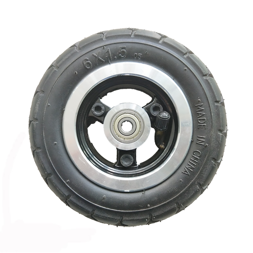 6x1.5 rubber pneumatic tires air wheels with aluminum rim for stroller carts