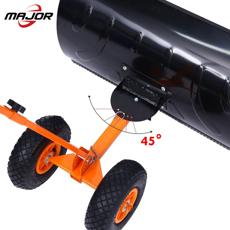 Adjustable Wheeled Heavy Duty Rolling Snow Plow Shovels Removal Tool Snow Pusher Garden Cleaning Cart