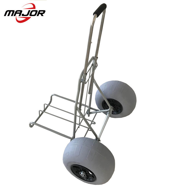 Foldable beach trolley cart beach trailer with balloon tires for fishing