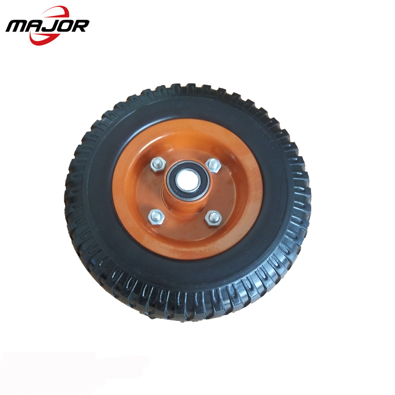 Manufacturer sale polyurethane solid rubber wheels 8 inch pu foam filled tires for wheelbarrow 2.50-4