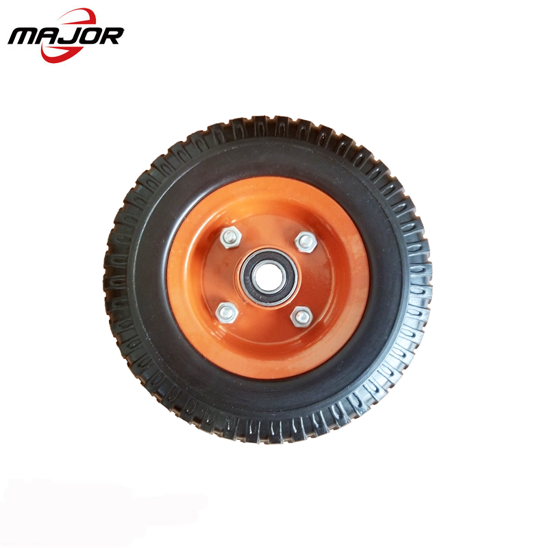 Manufacturer sale polyurethane solid rubber wheels 8 inch pu foam filled tires for wheelbarrow 2.50-4