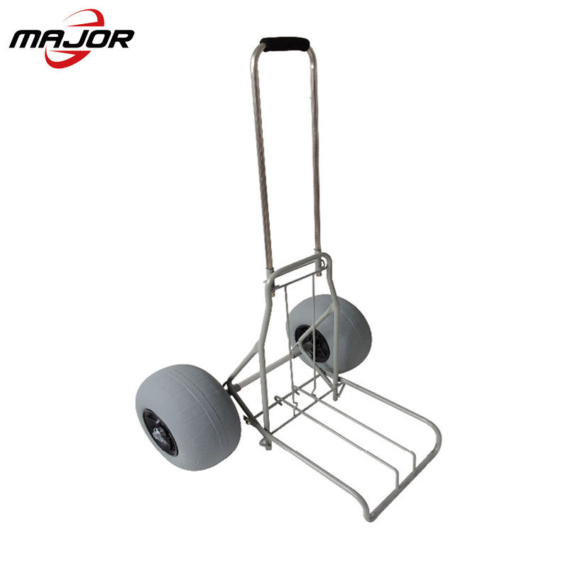 Foldable beach trolley cart beach trailer with balloon tires for fishing