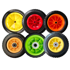 Manufacturer sale 14 inch heavy duty  trailer wheels PU FOAM WHEEL and color rims