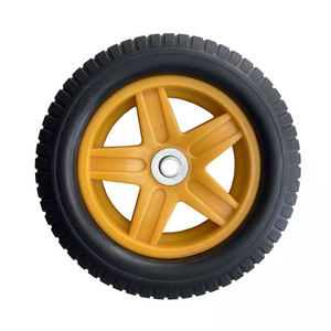 10 inch rubber solid wheel, wheelbarrow wheel, light cart tires with steel rim 300-4