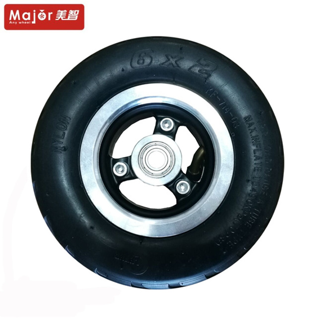 6x2 aluminium rim mountain board wheel pneumatic rubber tires air tyres