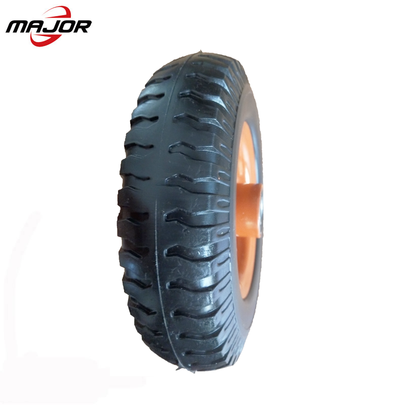 Manufacturer sale polyurethane solid rubber wheels 8 inch pu foam filled tires for wheelbarrow 2.50-4