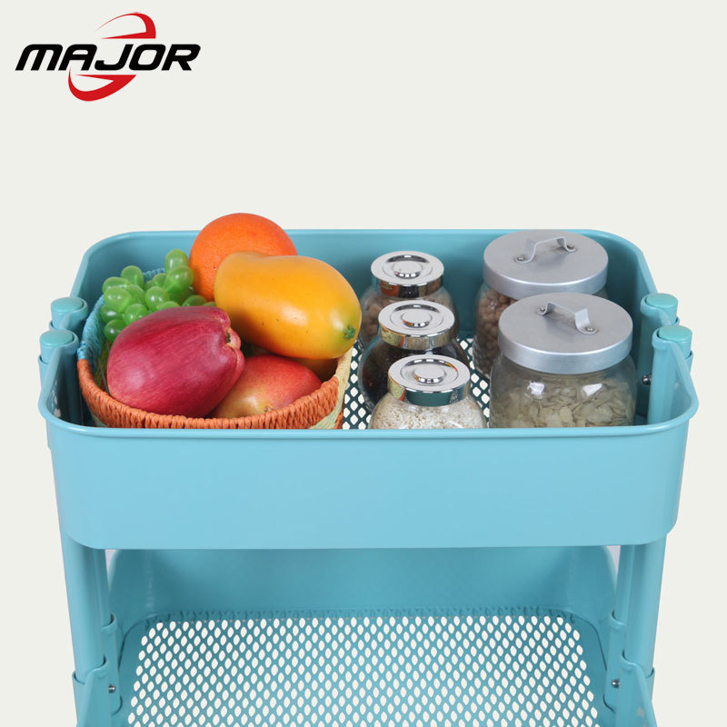 3-Tier Metal Rolling Utility Cart Heavy Duty Mobile Storage Organizer Craft Cart