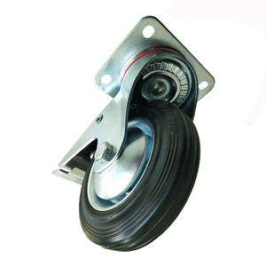 High quality multi-sizes solid rubber anti-puncture tire heavy duty swivel caster wheel