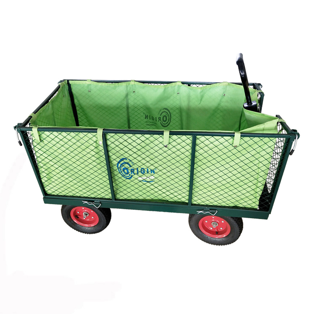 4 wheels utility outdoor planting mesh garden trolley tool cart