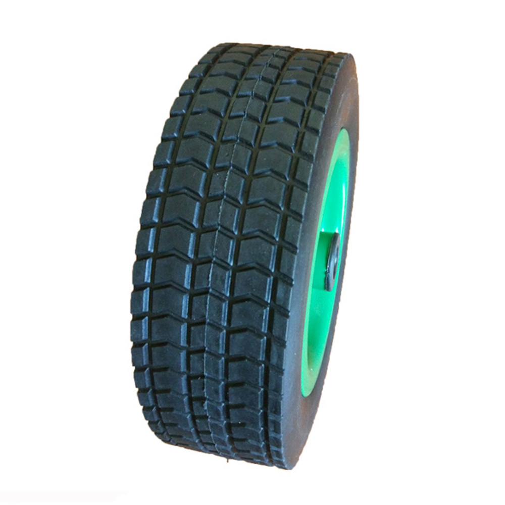 Hot sale 10 inch flat free tire pu foam wheel turf tyres solid wheels for high pressure washer