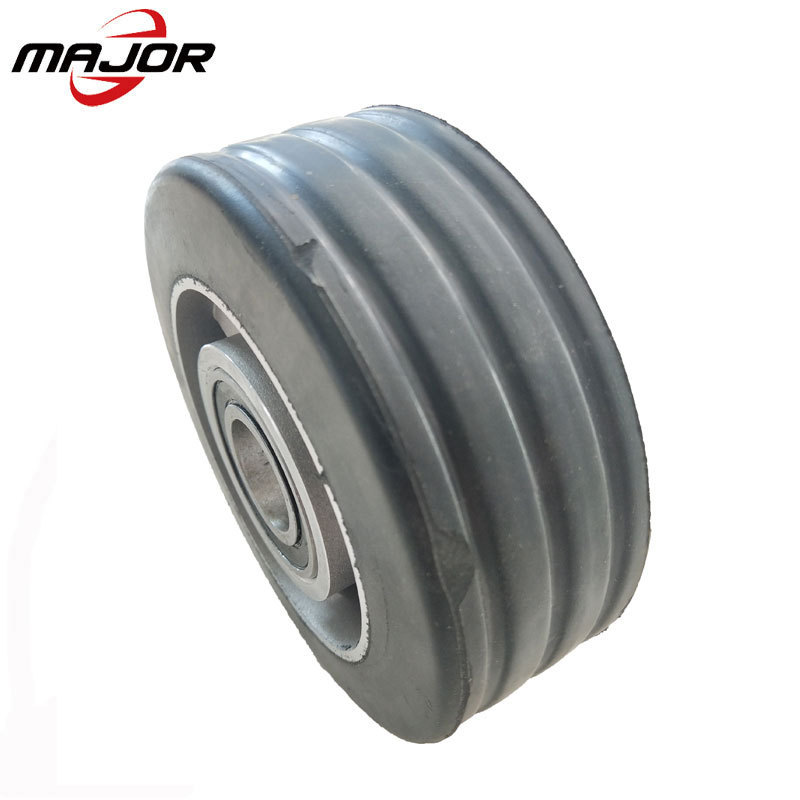 5x2 smooth pattern solid rubber tire cast iron core heavy load industrial caster wheel