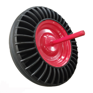 High quality 15 inch heavy duty solid rubber powder wheel wheelbarrow tires with long axle