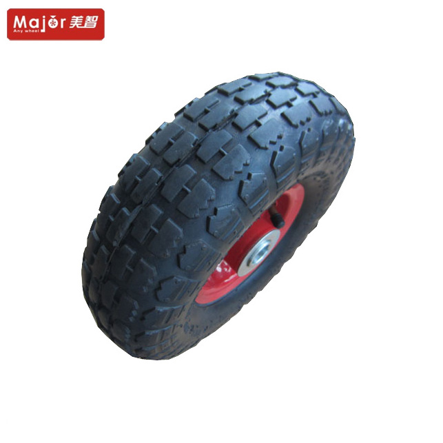 10 inch pu foam filled tire flat free soft rubber wheel new design for hand trolley