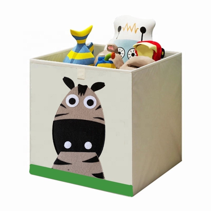 New Design Fabric Kids Foldable Storage Bin Square Cloth Storage Box Closet Dresser Drawer Organizer Animal Organizer Box