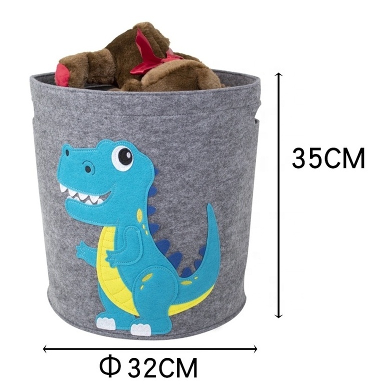 Custom sizes Rolking Laundry Hamper  Foldable Storage Basket Free Design cartoon Felt Laundry Basket