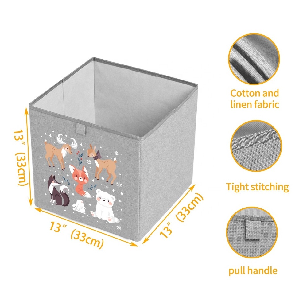 New Fashion Cartoon Organizer Box Customized Products China Wholesale Children Storage Box Grey Foldability Storages