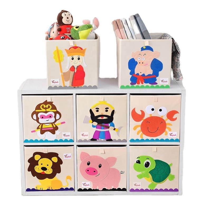 Foldable Animal Cube Storage Bins Fabric Toy Box Organizer for Kids Toy Organizer