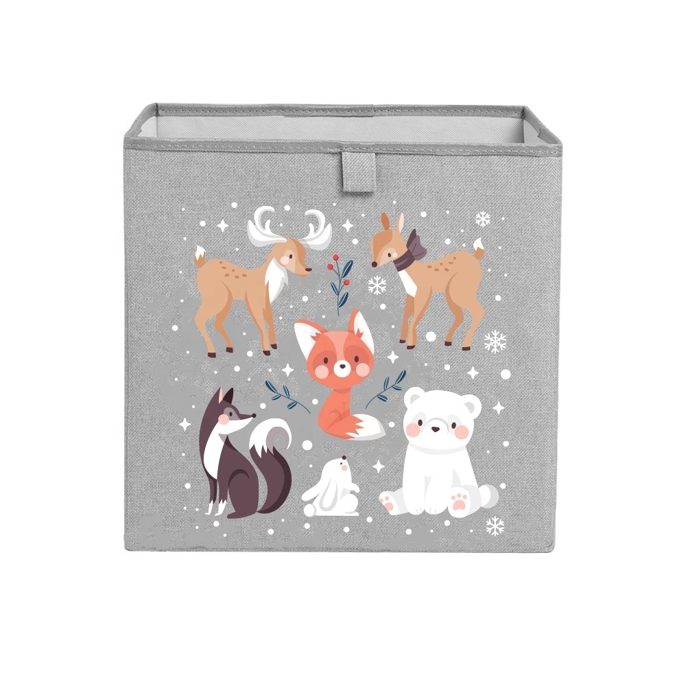 New Fashion Cartoon Organizer Box Customized Products China Wholesale Children Storage Box Grey Foldability Storages