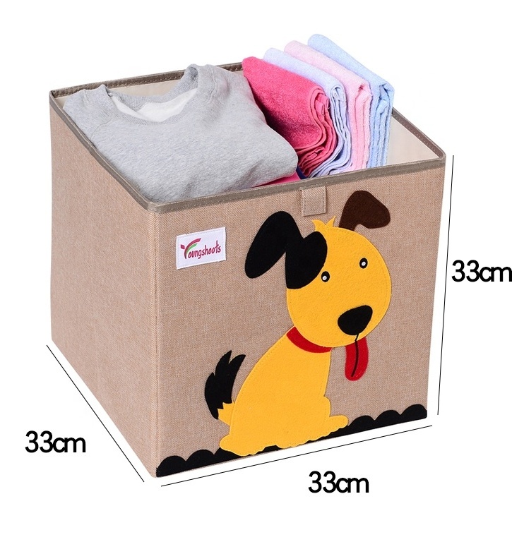 High Quality Child Cartoon Cube Organizer Storage Wardrobe clothes Organizer fabric Storage Box For Toy Storage