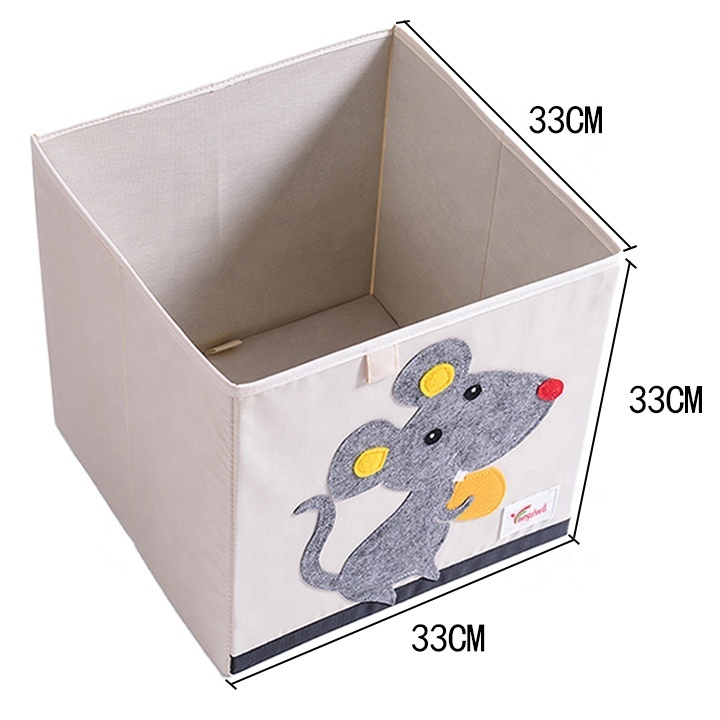 wholesale hot sell cube storage box organizer for clothes folding children's cartoon fabric toys box