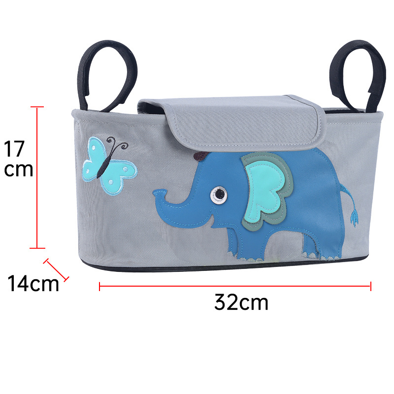 Wholesale Custom Make Hanging Baby Stroller Organizer Diaper Storage Bag With Cup Holder