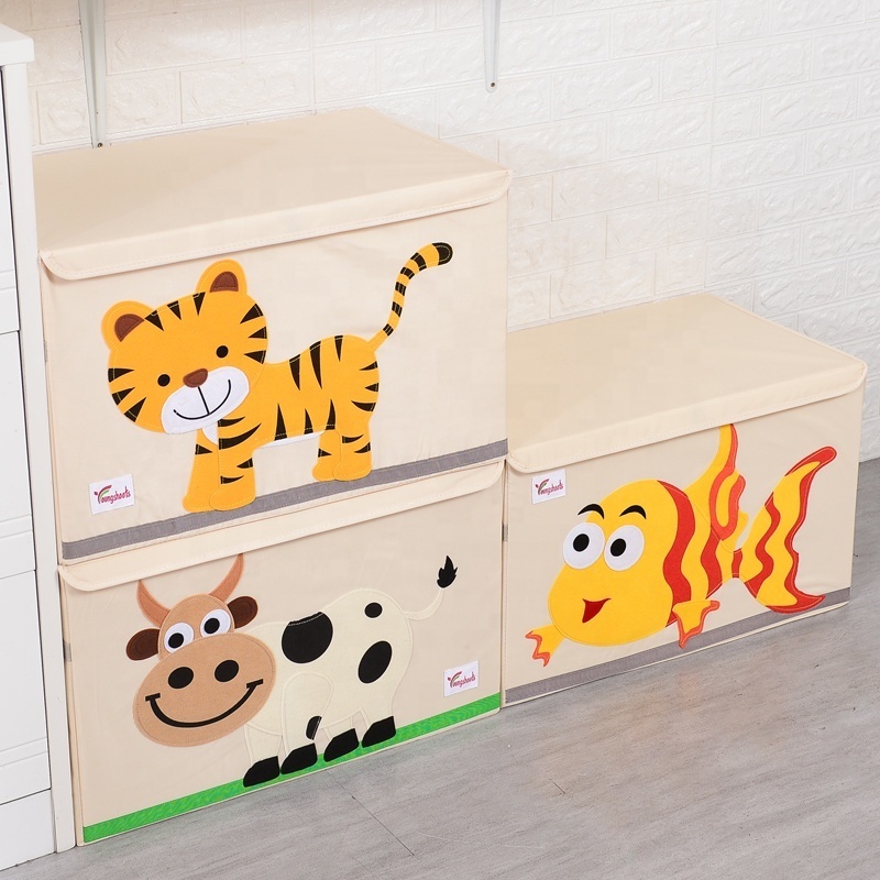 Hot Sale Cute Customized High Quality Toy Storage Boxes Kids Clothing Sorting Box Covered Fabric Container