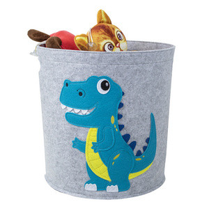 Custom sizes Rolking Laundry Hamper  Foldable Storage Basket Free Design cartoon Felt Laundry Basket