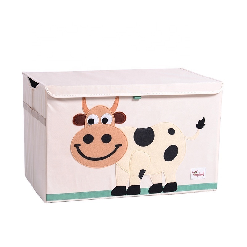 Customize Foldable Storage Box With Lid Storage Box Lid Novel Design Factory Price Cute Pattern Toys Organizer