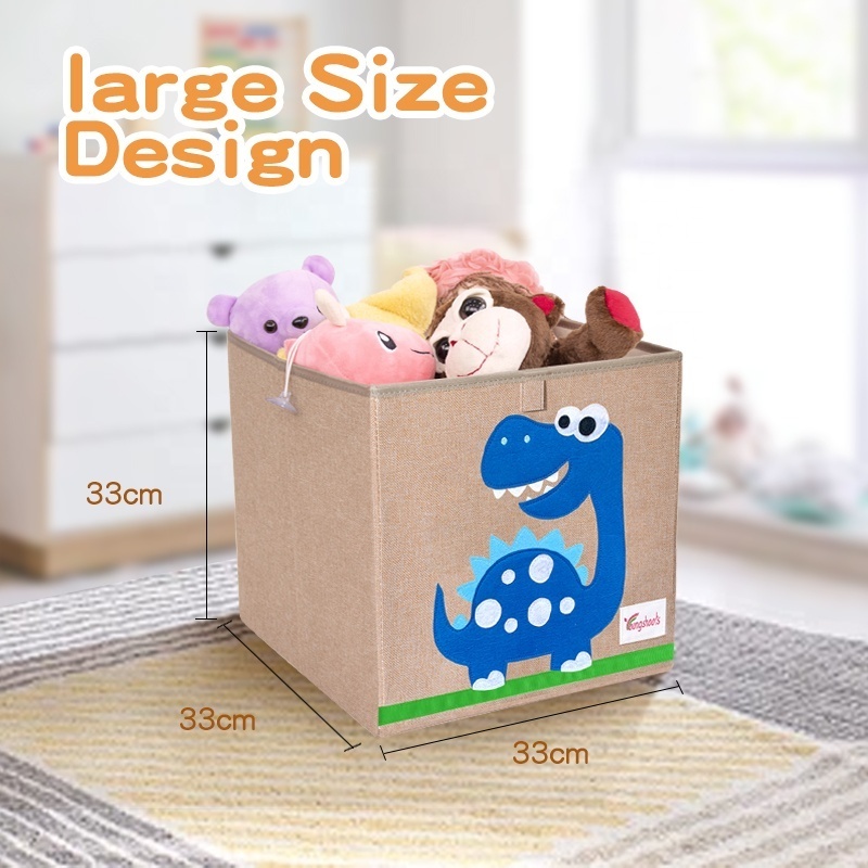 Custom Embroidery Pattern Children's Toy Storage Box Large Capacity Safety Materials Clothes Storage Containers